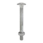 M10x100 Carriage Bolt & Nut Din603 Hot Dipped Galvanised Gr.4.8 Pack 25