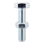 M8x30 Hex Setscrew & Nut Din933 Zinc Plated Gr.8.8 Pack 4