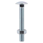 M10x120 Carriage Bolt & Nut Din603 Zinc Plated Gr.4.8 Pack 20