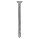 4.8x38 Hex Wood to Light Section Steel Bi Metal Wing Tip Self Drilling Exterior Screw A2/Silver Pack