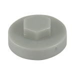 19 Hex Head Cover Cap White Aluminium Pack 1000