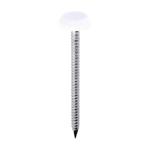 50x3.2 Polymer Headed Nail A4 White (Head Diameter 12) Pack 100