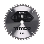 184x16x40T Circular Saw Blade Wood/Board Timco