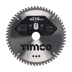 216x30x60T Circular Saw Blade Wood/Board Timco