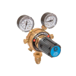 Two Stage Oxygen Regulator 2 Gauge 300 Bar, 10 Bar Outlet, Base Entry