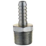 Male Hose Tail Connector, Male Thread BSP Tapered 3/8, HoseTail 6.35mm (1/4) i/d Hose