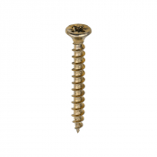 3.5x30 Pozi Countersunk Chipboard Screw Zinc & Yellow Plated Timco Solo Range Pack 200
