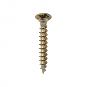 4x30 Pozi Countersunk Chipboard Screw Zinc & Yellow Plated Timco Solo Range Pack 200