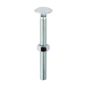 M12x120 Carriage Bolt & Nut Din603 Zinc Plated Gr.4.8 Pack 10