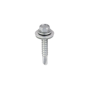 5.5x32 Hex Metal to Light Section Steel Self Drilling Exterior Screw and Washer Silver Pack 100