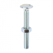 M10x80 Carriage Bolt & Nut DIN 603 Zinc Plated Gr.4.8 Pack 50