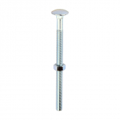M12x180 Carriage Bolt & Nut DIN 603 Zinc Plated Gr.4.8 Pack 10