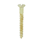 No8x11/2 Slotted Countersunk Woodscrew Brass Pack 200