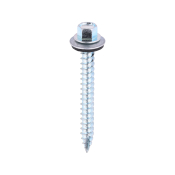 6.3x60 Hex Metal to Timber Slash Point Screw and Washer Zinc Plated Pack 100