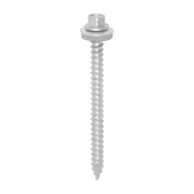 6.3x80 Hex Metal to Timber Slash Point External Screw and Washer Silver Pack 100
