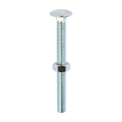 M10x110 Carriage Bolt & Nut DIN 603 Zinc Plated Gr.4.8 Pack 25