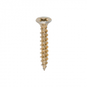4.5x30 Pozi Countersunk Chipboard Screw Zinc & Yellow Plated Timco Solo Range Pack 200