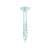 No8x11/4 Pozi Countersunk Twin Threaded Woodscrew Zinc Plated Pack 200