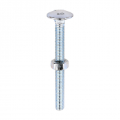 M6x60 Carriage Bolt & Nut DIN 603 Zinc Plated Gr.4.8 Pack 100