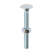 M8x65 Carriage Bolt & Nut Din603 Zinc Plated Gr.4.8 Pack 50