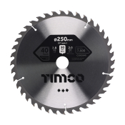 250x30x40T Circular Saw Blade Wood/Board Timco