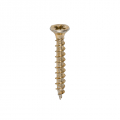 3.5x25 Pozi Countersunk Chipboard Screw Zinc & Yellow Plated Timco Solo Range Pack 200