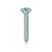 No7x1 Pozi Countersunk Twin Threaded Woodscrew Zinc Plated Pack 200