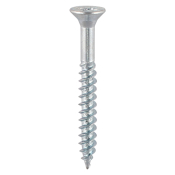 No8x3 Pozi Countersunk Twin Threaded Woodscrew Zinc Plated Pack 100