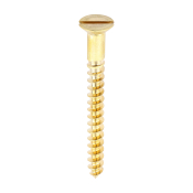 No10x2 Slotted Countersunk Woodscrew Brass Pack 100