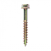 10.0x70 Advanced Flanged Coachscrew DIN 571 Zinc & Yellow Plated Pack 50