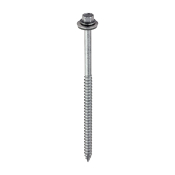 6.3x125 Hex Metal to Timber Slash Point Screw and Washer Zinc Pack 100