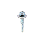 5.5x32 Hex Metal to Heavy Section Steel Self Drilling Screw and Washer Zinc Pack 100