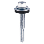 5.5x32 Hex Metal to Heavy Section Steel Self Drilling Screw and Washer Zinc Pack 100