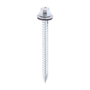 6.3x80 Hex Metal to Timber Slash Point Screw and Washer Zinc Plated Pack 100