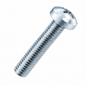 M6x25 Pozi Pan Screw DIN 7985 Zinc Plated Pack 250