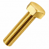 M8x40 Hex Setscrew Din933 Brass Pack 100