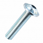 M6x12 Socket Flanged Dome Screw DIN 7380 Zinc Plated Pack 200