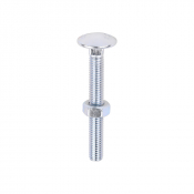 M6x50 Carriage Bolt & Nut DIN 603 Zinc Plated Gr.4.8 Pack 200