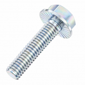 M16x35/35 Flanged Serrated Hex Bolt DIN 6921 Zinc Plated Gr.8.8 Pack 50