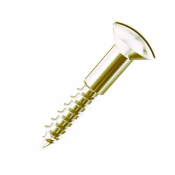 No6x1 Slotted Raised Countersunk Woodscrew Brass Pack 200