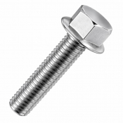 M5x12/12 Flanged Non Serrated Hex Bolt DIN 6921 A4 Pack 200