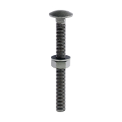 M10x100 Carriage Bolt, Nut & Washers Din603 Green Pack 10