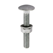 M6x40 Carriage Bolt, Nut & Washers Din603 Silver Pack 10