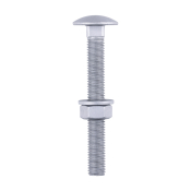 M12x100 Carriage Bolt, Nut & Washers Din603 Silver Pack 10