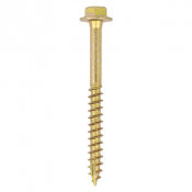 10.0x100 Advanced Flanged Coachscrew DIN 571 Zinc & Yellow Plated Pack 2