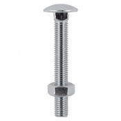 M8x130 Carriage Bolt & Nut DIN 603 A2 Pack 3