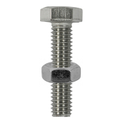M8x25 Hex Setscrew & Nut Din933 A2 Pack 4