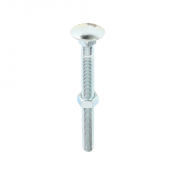 M16x180 Carriage Bolt & Nut DIN 603 Zinc Plated Gr.4.8 Pack 5