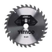 260x30x30T Circular Saw Blade Wood/Board Timco