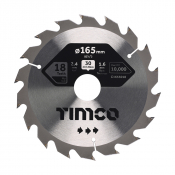 165x30x18T Circular Saw Blade Wood/Board Timco